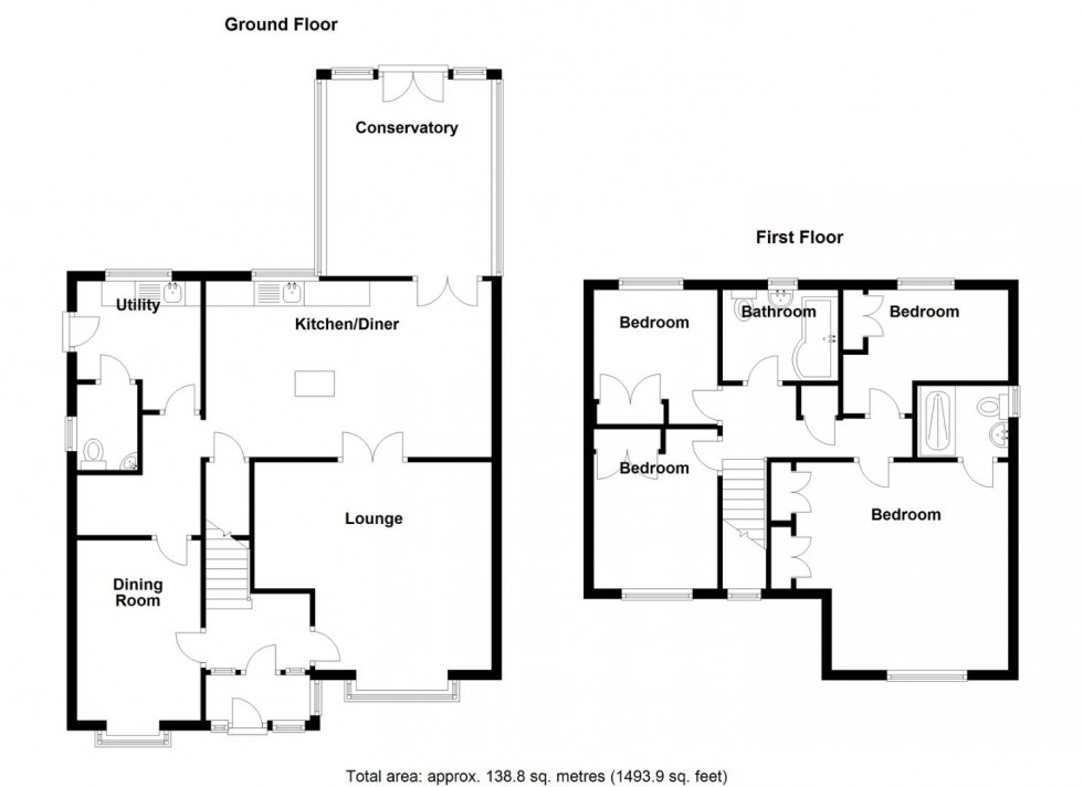 Floorplan for Smiths Way, Water Orton, Birmingham