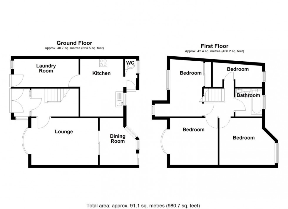 Floorplan for Kennedy Croft, Sheldon, Birmingham
