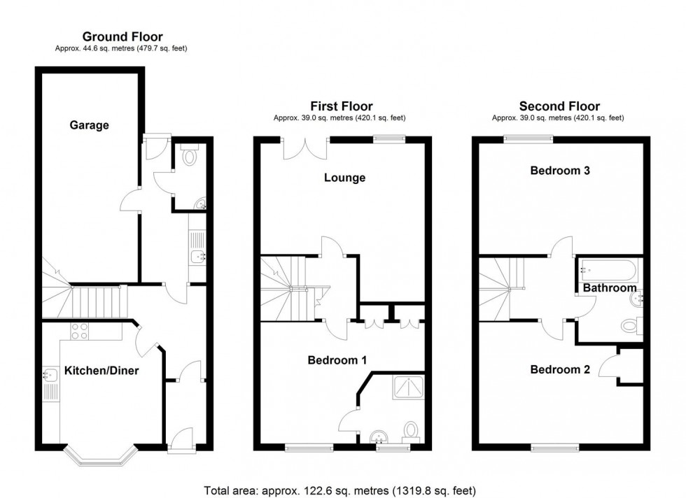Floorplan for Brendan Close, Coleshill, Birmingham