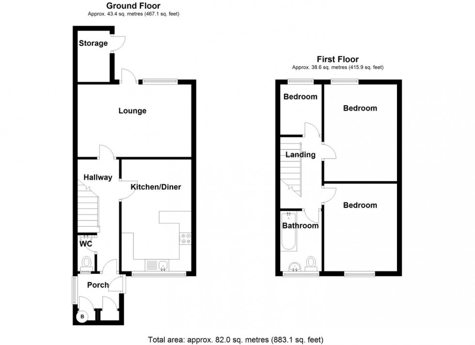 Floorplan for Worcester Walk, Marston Green, Birmingham