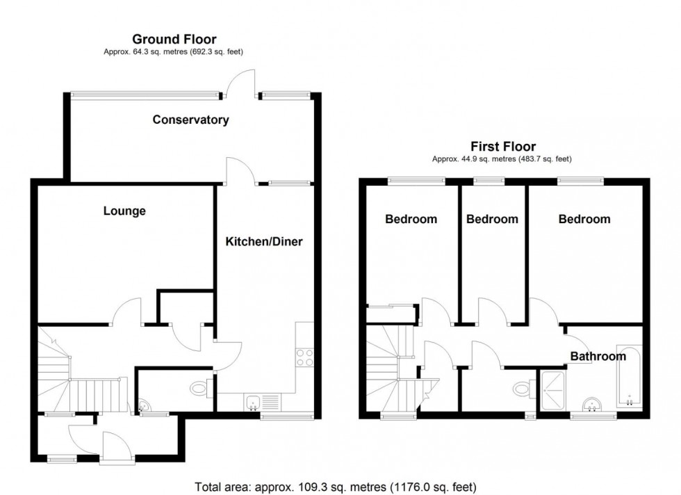 Floorplan for Lindridge Drive, Minworth, Sutton Coldfield