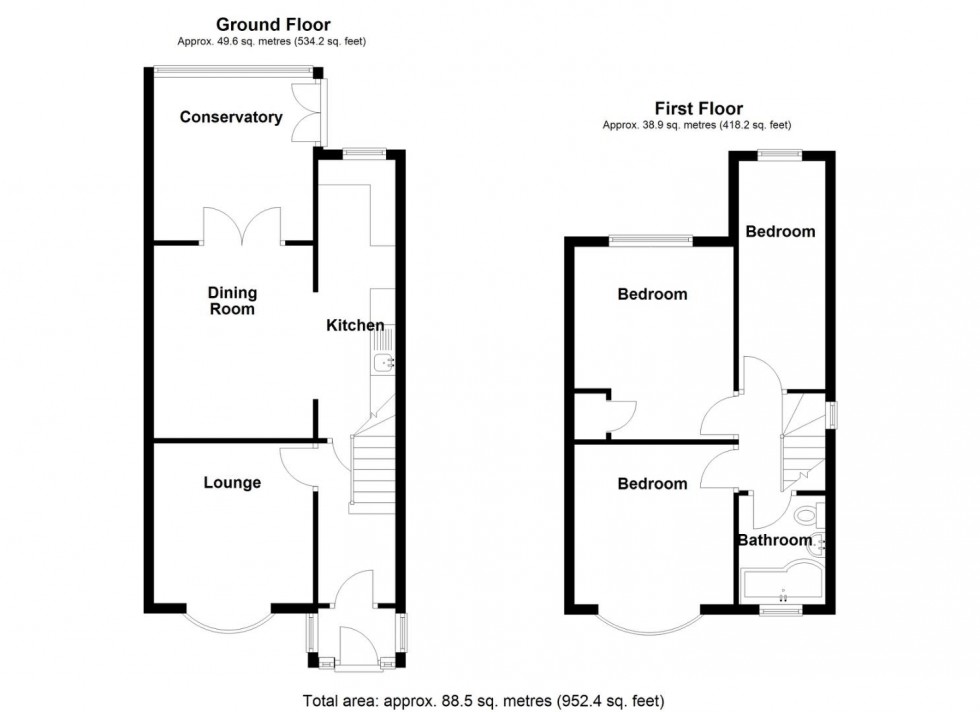Floorplan for Teesdale Avenue, Hodge Hill, Birmingham