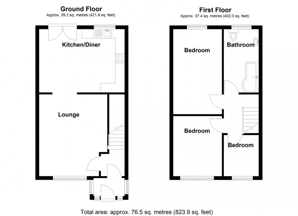 Floorplan for Mercer Avenue, Water Orton, Birmingham